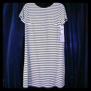 Nordstrom black and white stripe shift dress